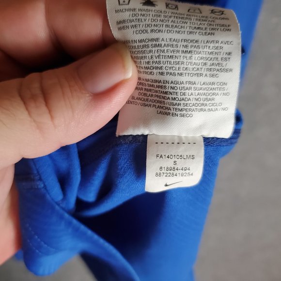 Nike Pro Combat Dri Fit Hyperwarm Lite Blue Size Small Men's Activeware Top A5 - Picture 6 of 6